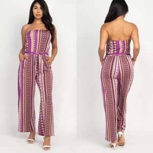 Plum Tube Top Jumpsuit